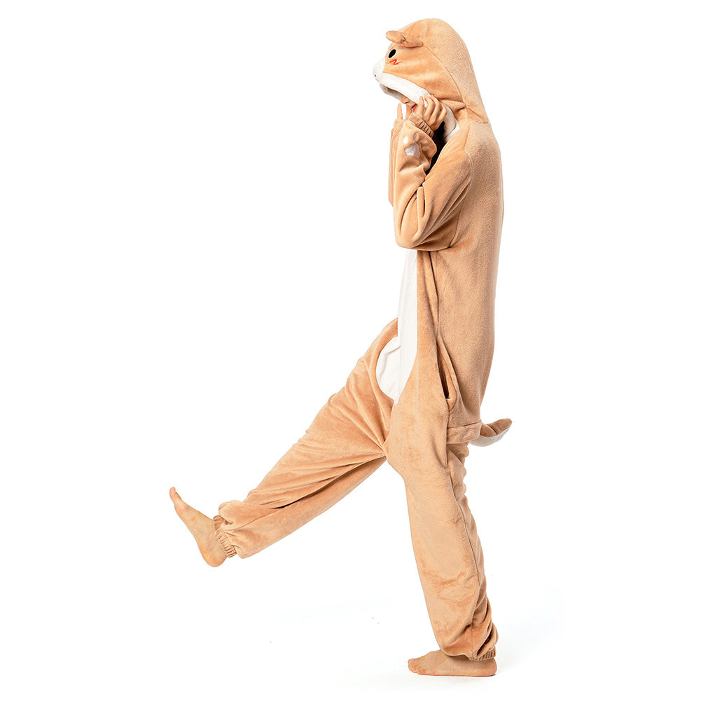 OLAOLA Unisex Adult Plush Shiba Inu Animals Onesie Pajamas Warm Home One-Piece Sleepwear