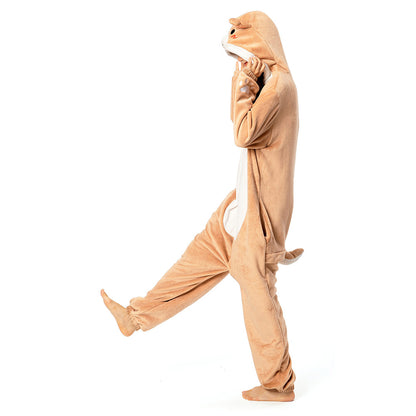 OLAOLA Unisex Adult Plush Shiba Inu Animals Onesie Pajamas Warm Home One-Piece Sleepwear