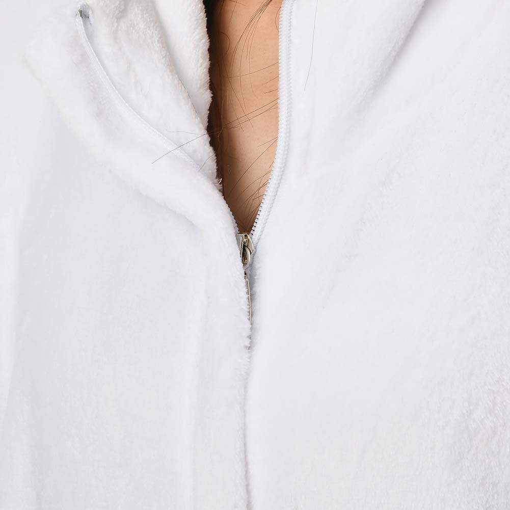 OLAOLA Unisex Adult Plush White Rabbit Animals Onesie Pajamas Warm Home One-Piece Sleepwear