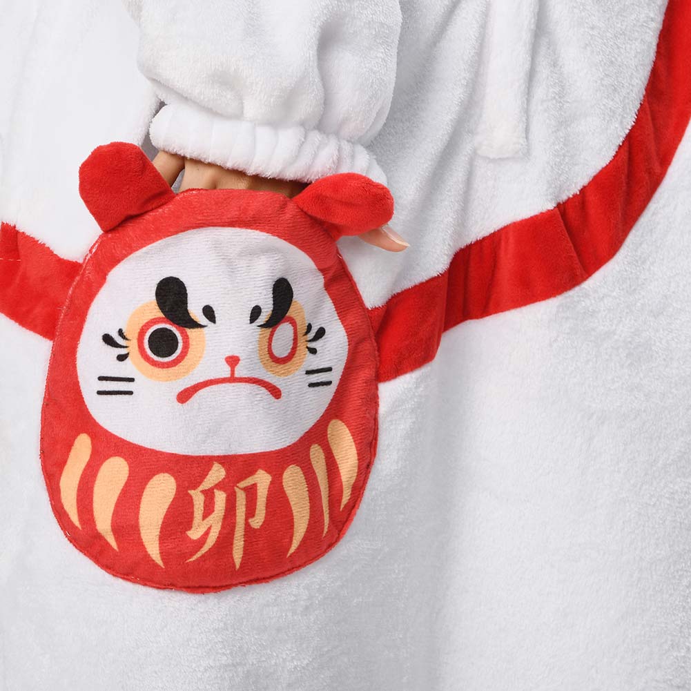 OLAOLA Unisex Adult Plush White Rabbit Animals Onesie Pajamas Warm Home One-Piece Sleepwear