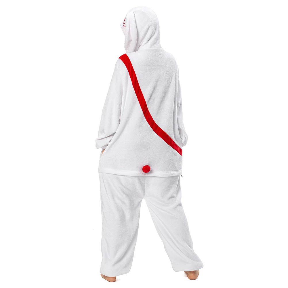 OLAOLA Unisex Adult Plush White Rabbit Animals Onesie Pajamas Warm Home One-Piece Sleepwear