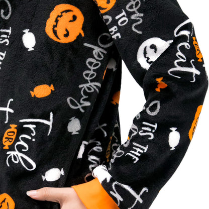 OLAOLA Unisex Adult Printed Pumpkin Plush Food Onesie Pajamas Warm Home One-Piece Sleepwear