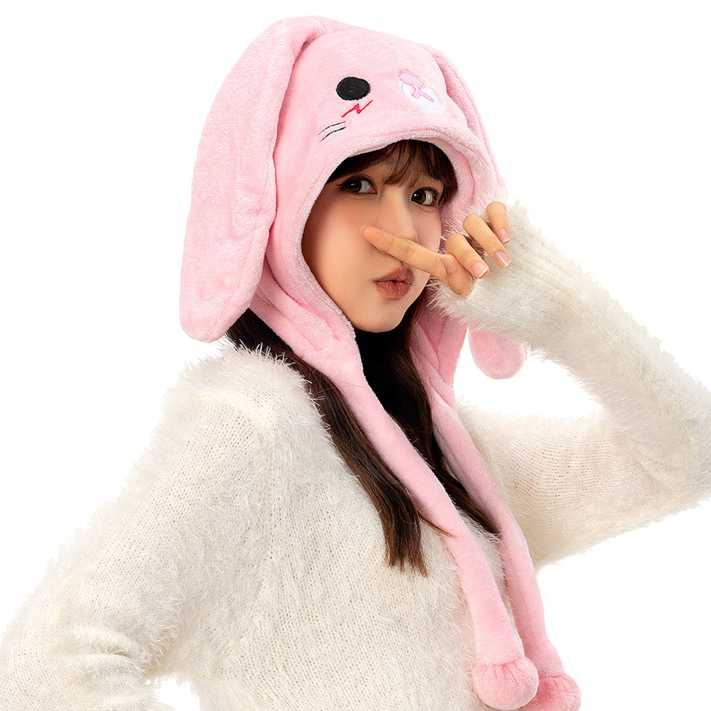 OLAOLA Unisex Kids Adults Plush Easter Bunny Animals Hat Warm Soft Flap Hat With Ear