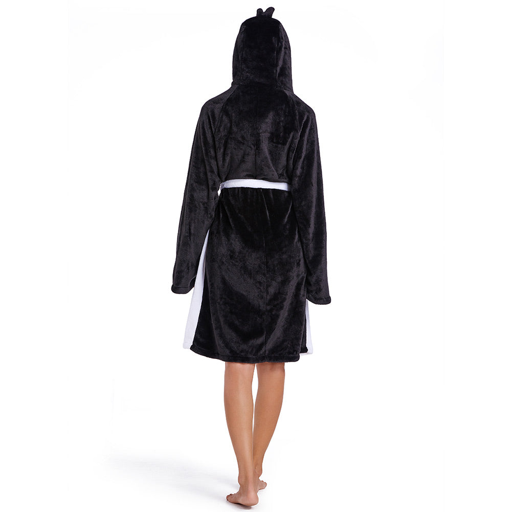 OLAOLA Women Adult Penguin Animal Onesie Plush Bathrobe Soft Flannel Warm Home Robe