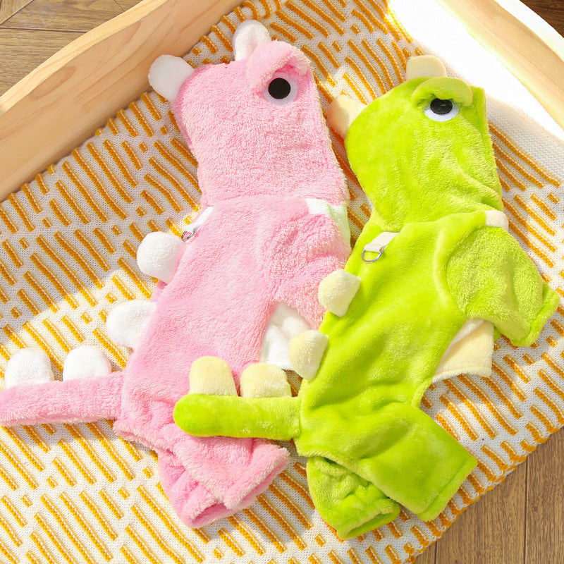 Plush Dinosaur Bee Pet Costume Soft Warm Perfect For Dog Cat Outfits Animal Onesie Halloween Easter Christmas Pets Cosplay Costume