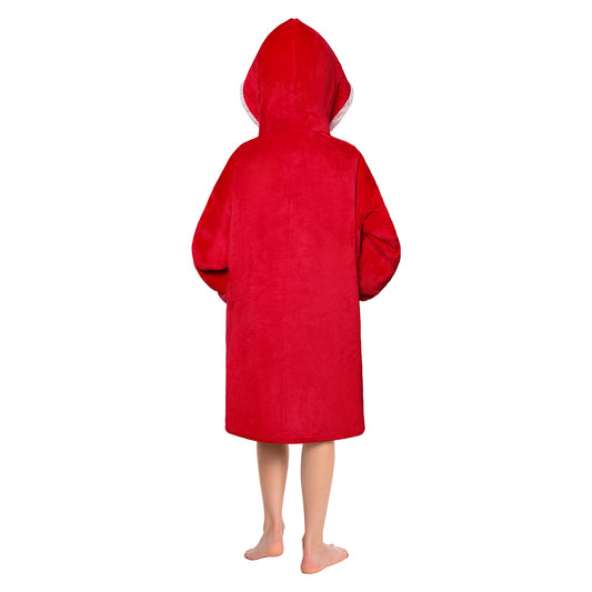 Kids OLAOLA Red Gingerbread Man Zipper Wearable Blanket Hoodie Animals Onesie Oversized Soft Christmas Homewear