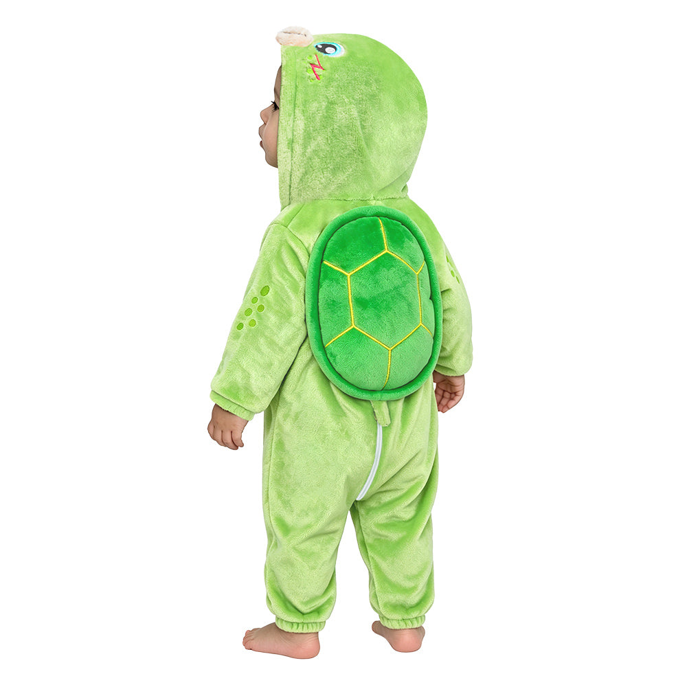 OLAOLA Baby Green Turtle​ Jumpsuit Animal Onesie Cozy Flannel Pajamas Plush ​Toddler Romper Infant Outfits Halloween Suit