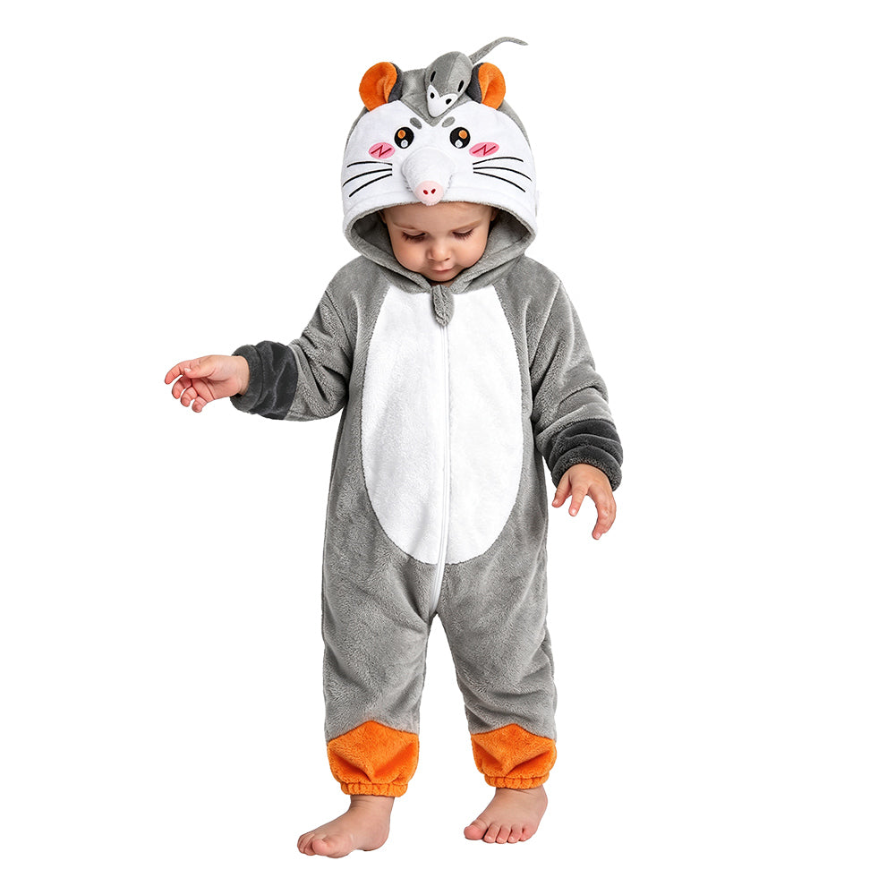   OLAOLA Baby Opossum Jumpsuit Pajamas Animal Onesie Toddler Romper Plush Dress Up Infant Outfits Halloween Suit