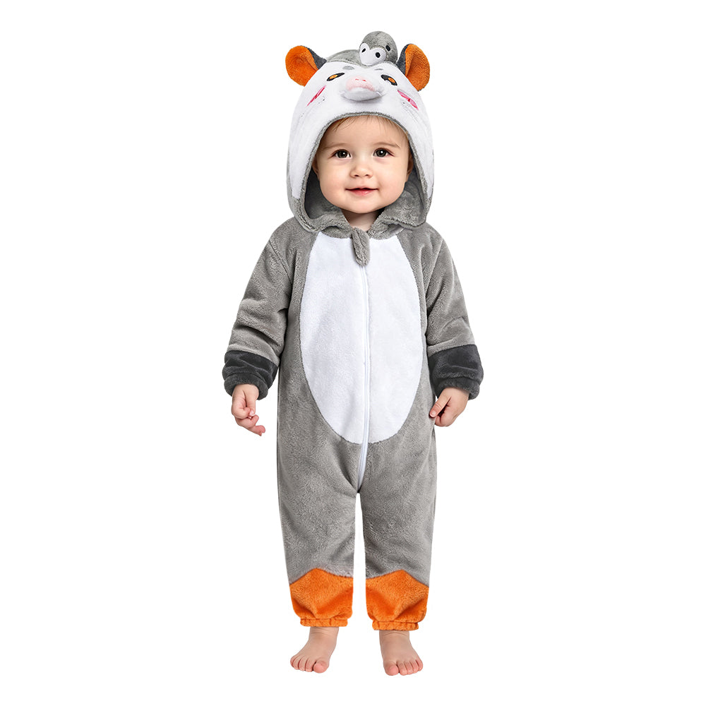   OLAOLA Baby Opossum Jumpsuit Pajamas Animal Onesie Toddler Romper Plush Dress Up Infant Outfits Halloween Suit