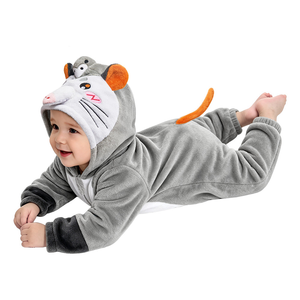   OLAOLA Baby Opossum Jumpsuit Pajamas Animal Onesie Toddler Romper Plush Dress Up Infant Outfits Halloween Suit