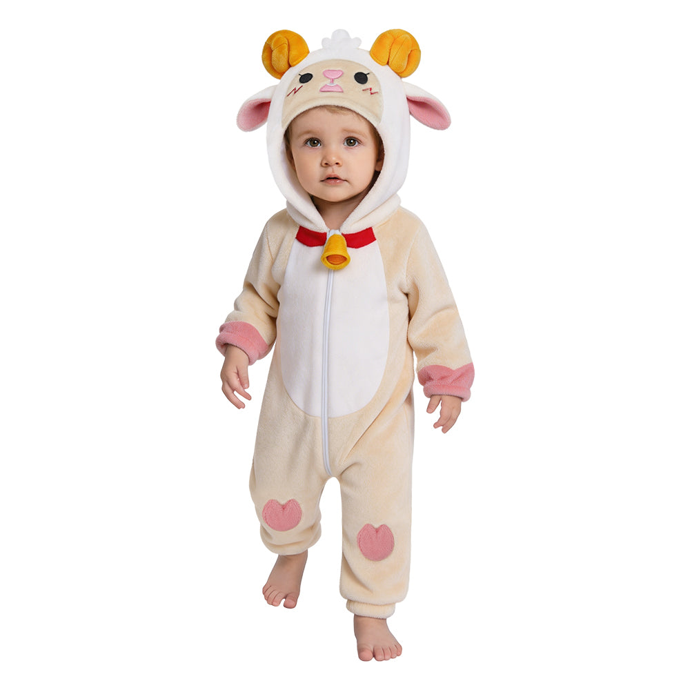 OLAOLA Baby Sheep Jumpsuit Pajamas Animal Onesie Toddler Romper Plush Dress Up Infant Outfits Halloween Suit