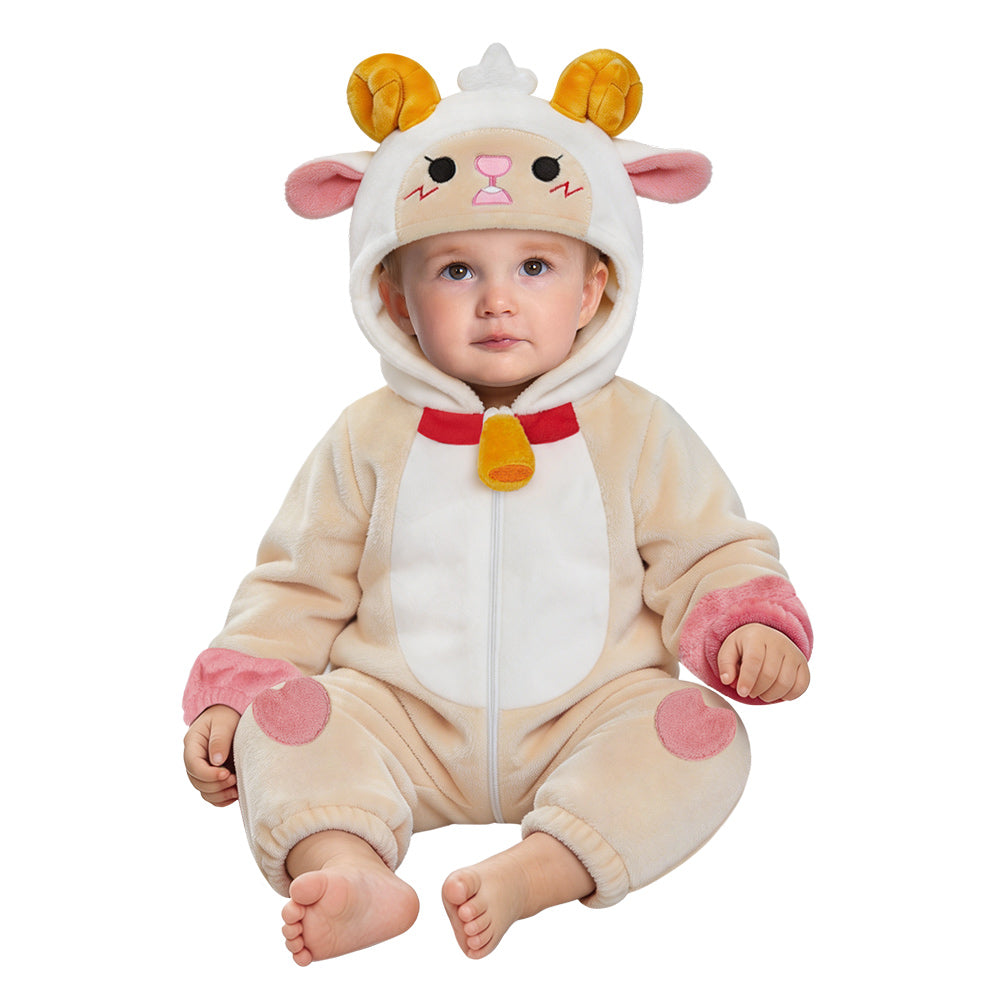 OLAOLA Baby Sheep Jumpsuit Pajamas Animal Onesie Toddler Romper Plush Dress Up Infant Outfits Halloween Suit