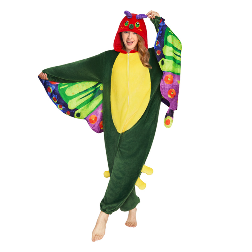 OLAOLA Butterfly Pajamas Animals Onesie Plush Warm Home One Piece For Adult Unisex Halloween Costume