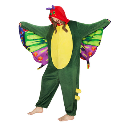 OLAOLA Butterfly Pajamas Animals Onesie Plush Warm Home One Piece For Adult Unisex Halloween Costume