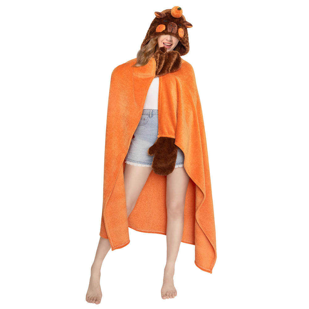   OLAOLA Capybara Air Conditioning Blanket Animals Onesie Plush Warm Home One Piece For Adult Unisex