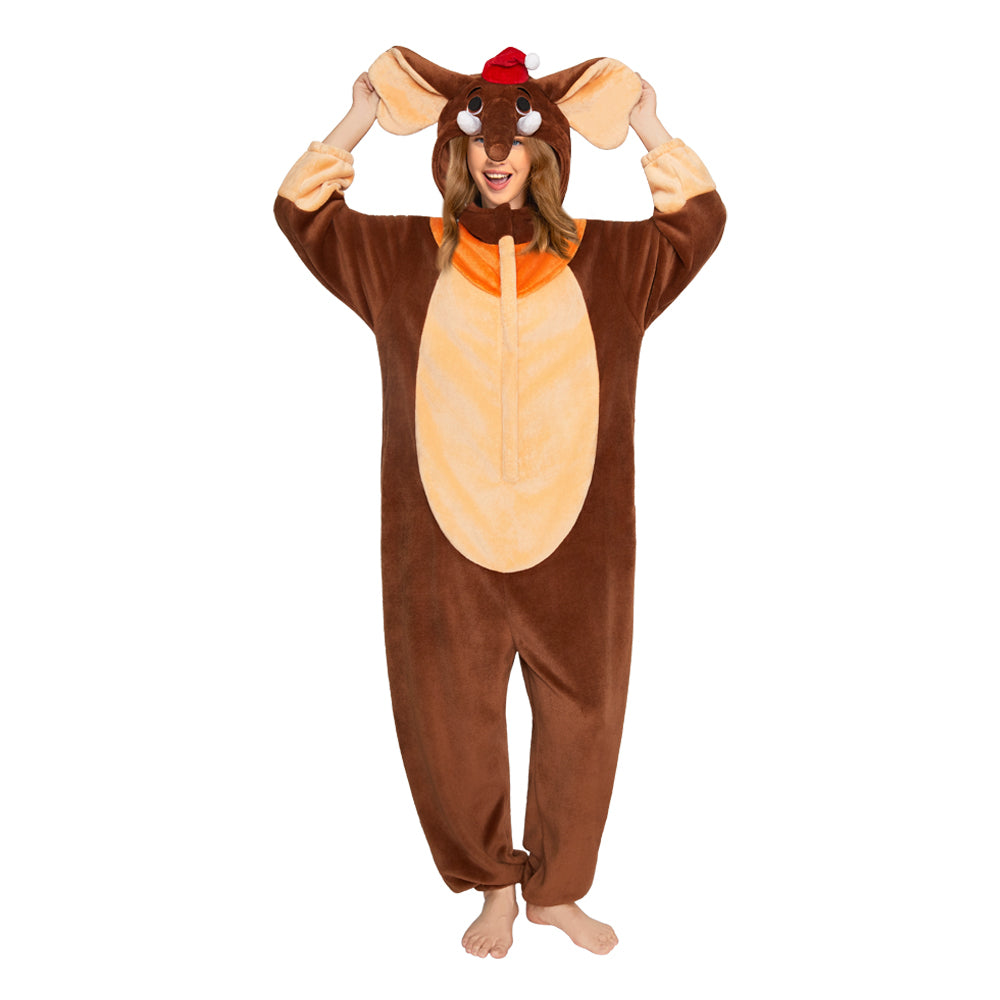 OLAOLA Elephant Pajamas Animals Onesie Plush Warm Home One Piece For Adult Unisex Halloween Costume