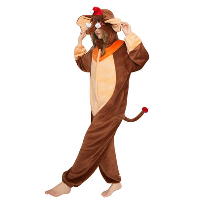 OLAOLA Elephant Pajamas Animals Onesie Plush Warm Home One Piece For Adult Unisex Halloween Costume