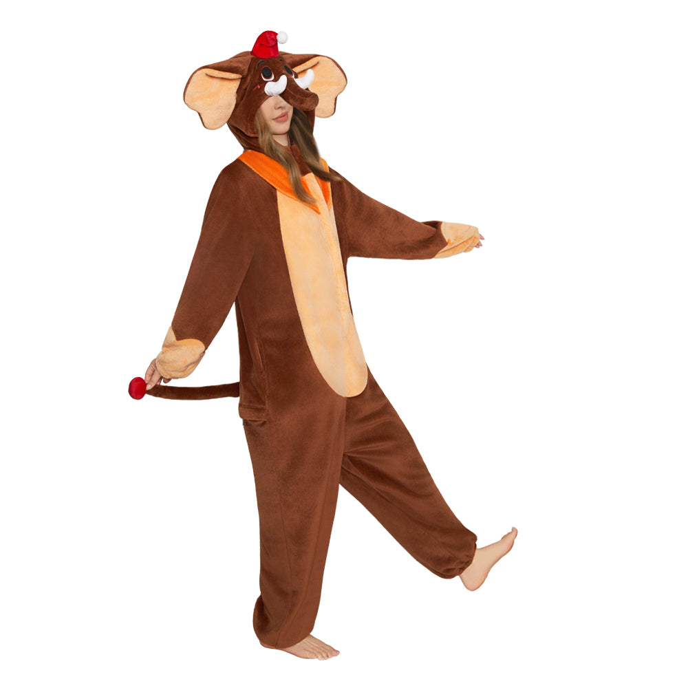 OLAOLA Elephant Pajamas Animals Onesie Plush Warm Home One Piece For Adult Unisex Halloween Costume