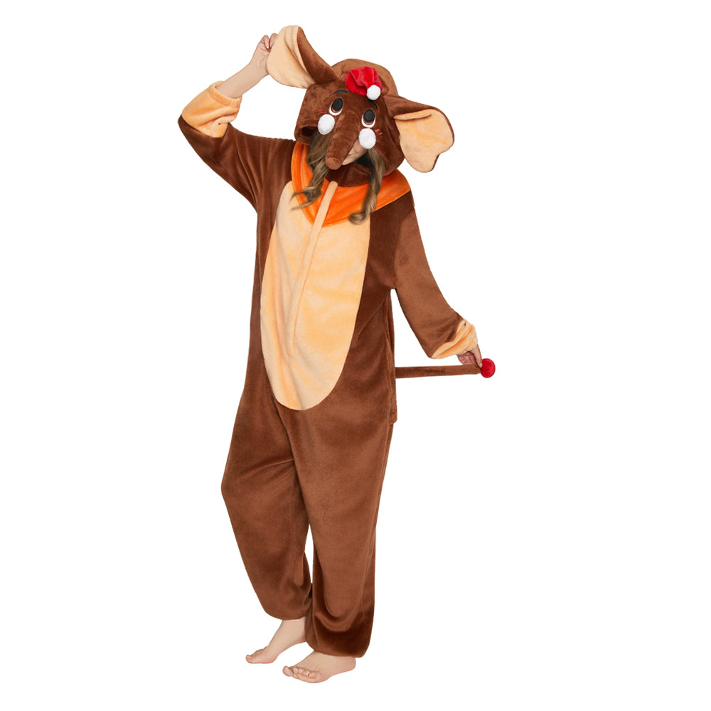 OLAOLA Elephant Pajamas Animals Onesie Plush Warm Home One Piece For Adult Unisex Halloween Costume