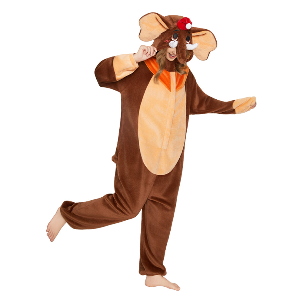 OLAOLA Elephant Pajamas Animals Onesie Plush Warm Home One Piece For Adult Unisex Halloween Costume