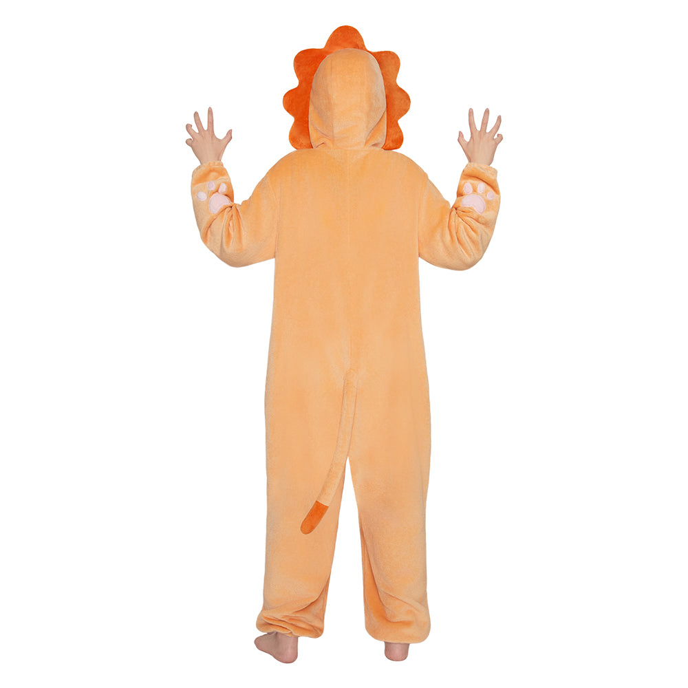 OLAOLA Lion Animals Onesie Soft Flannel ​Pajamas Warm Cozy One Piece Adult Cosplay Sleepwear Halloween Carnival Costume