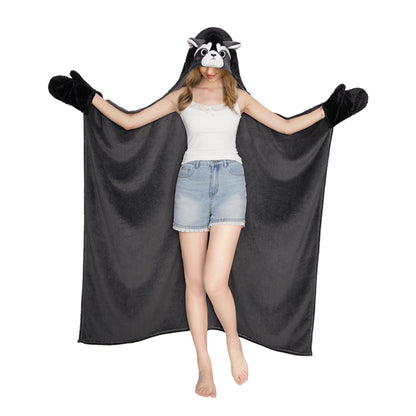   OLAOLA Raccoon Air Conditioning Blanket Animals Onesie Plush Warm Home One Piece For Adult Unisex