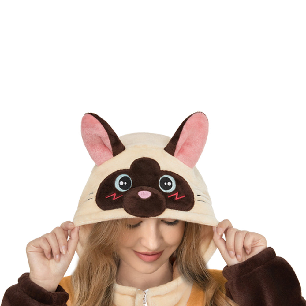   OLAOLA Siamese Cat Pajamas Animals Onesie Plush Warm Home One Piece For Adult Unisex Halloween Costume