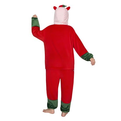   OLAOLA Strawberry Capybara Pajamas Animals Onesie Plush Warm Home One Piece For Adult Unisex Halloween Costume