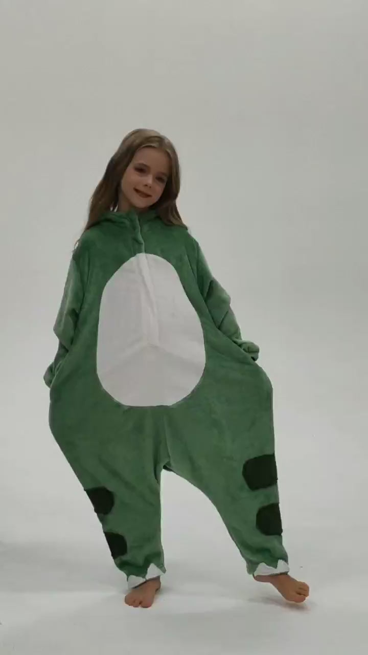 OLAOLA Kids Dinosaur Animal Onesie Plush Soft Flannel Warm Home Pajamas One-Piece Sleepwear