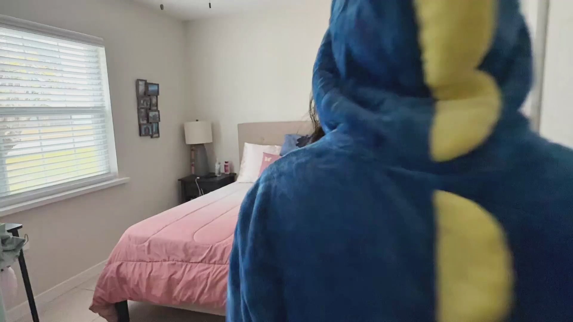 OLAOLA Unisex Adult Plush Blue Dinosaur Animals Onesie Pajamas Warm Home One-Piece Sleepwear