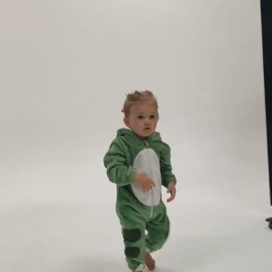 OLAOLA Baby's Dinosaur Animal Onesie Plush Soft Flannel Warm Home Pajamas One-Piece Sleepwear Toddler Romper video
