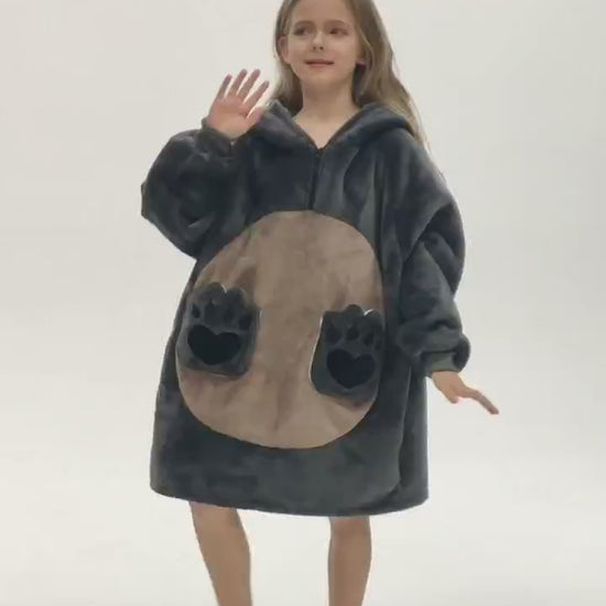 Kids OLAOLA Raccoon Wearable Blanket Hoodie Animals Onesie Oversized Soft Homewear With Giant Pocket 8