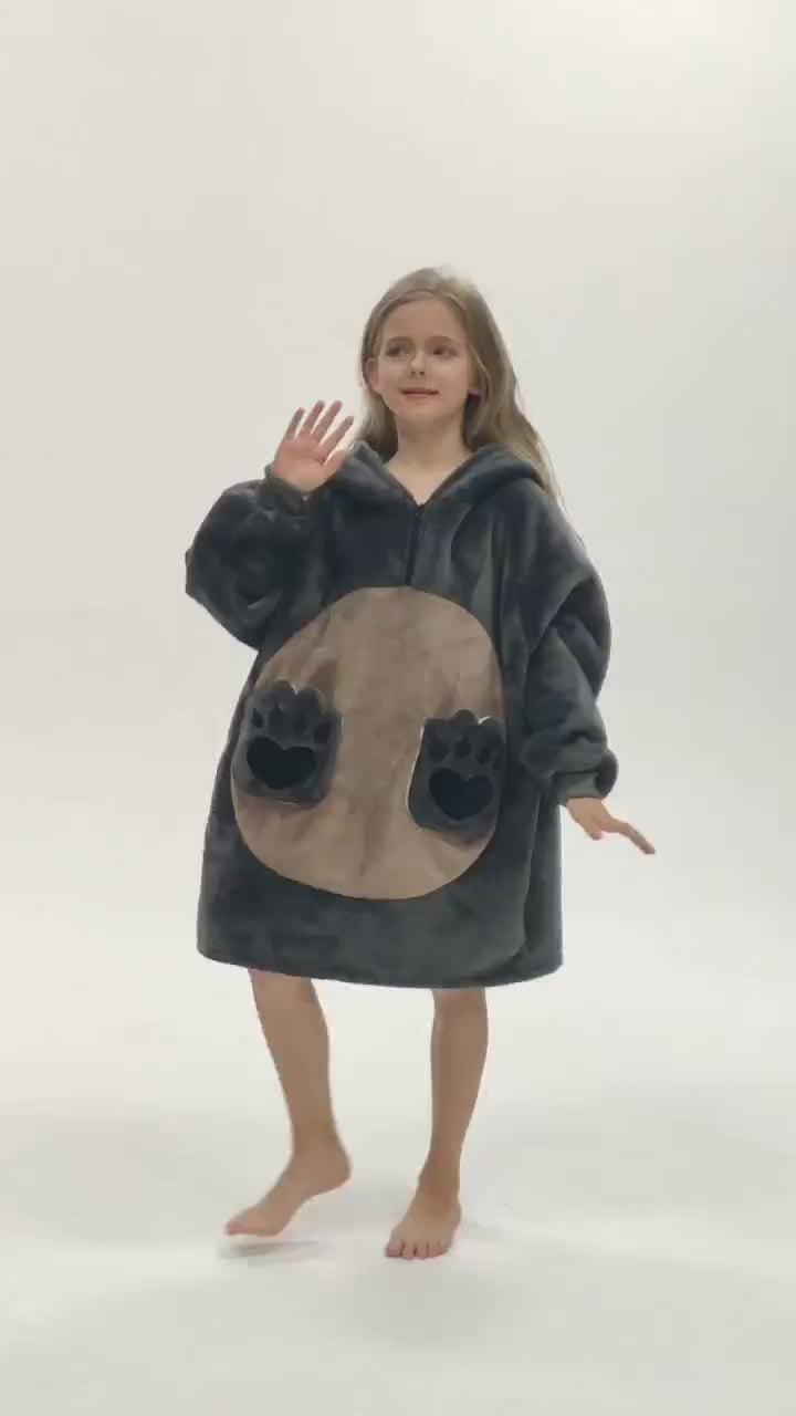 Kids OLAOLA Raccoon Wearable Blanket Hoodie Animals Onesie Oversized Soft Homewear With Giant Pocket 8