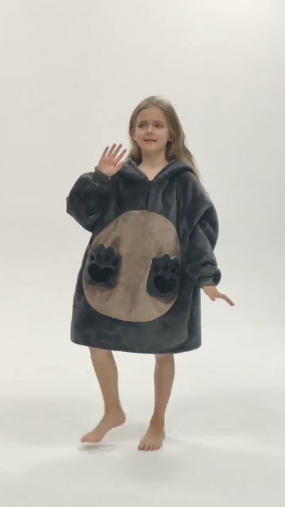 Kids OLAOLA Raccoon Wearable Blanket Hoodie Animals Onesie Oversized Soft Homewear With Giant Pocket 8