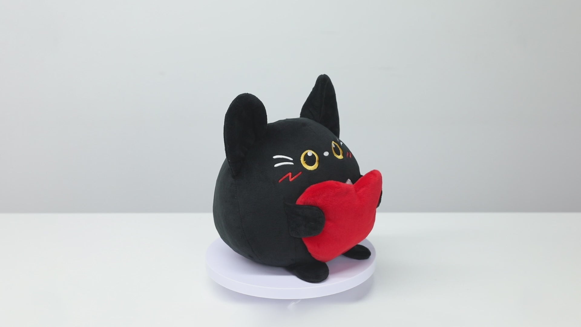 27CM OLAOLA Original Cute Black Cat Heart Dolls Soft Stuffed Dolls Animals Plush Toys Valentine Plushies Birthday Gift