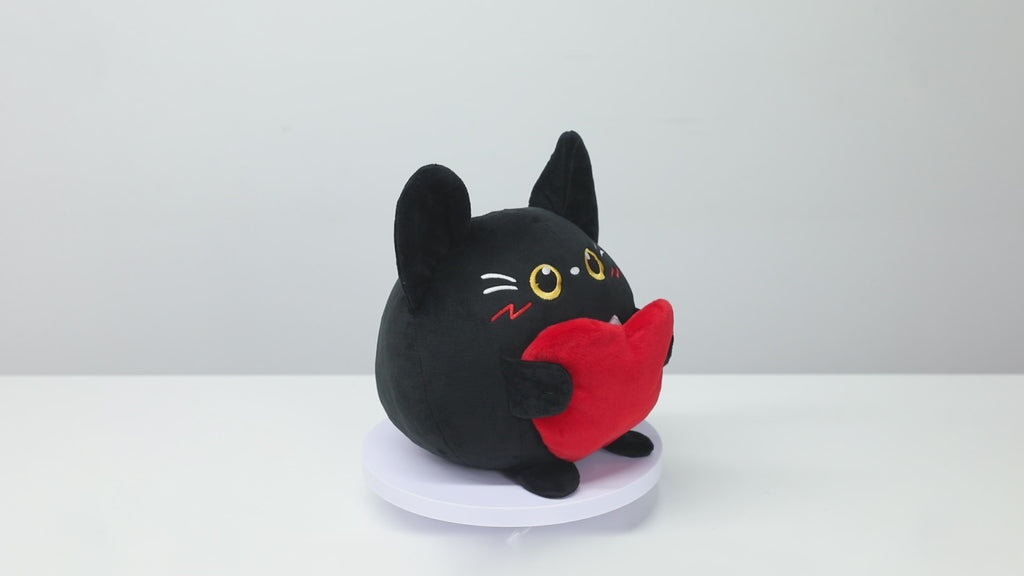 27CM OLAOLA Original Cute Black Cat Heart Dolls Soft Stuffed Dolls Animals Plush Toys Valentine Plushies Birthday Gift
