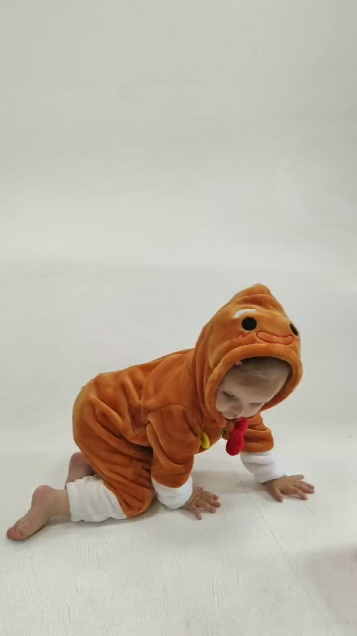 OLAOLA Baby Gingerbread Man Pajamas Animal Onesie Toddler Romper Plush Dress Up Infant Outfits Christmas Cosplay Costume
