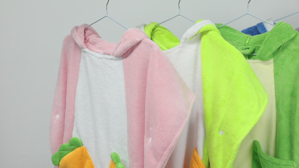 OLAOLA Kids Pink Cat Bathrobe Blanket Animal Onesie Beach Swim Towels Soft Absorbent Coral Fleece Pool Swim Towel