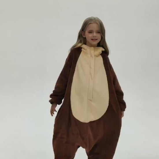 OLAOLA Kids Reindeer Animal Onesie Christmas Plush Soft Flannel Warm Home Pajamas One-Piece Sleepwear