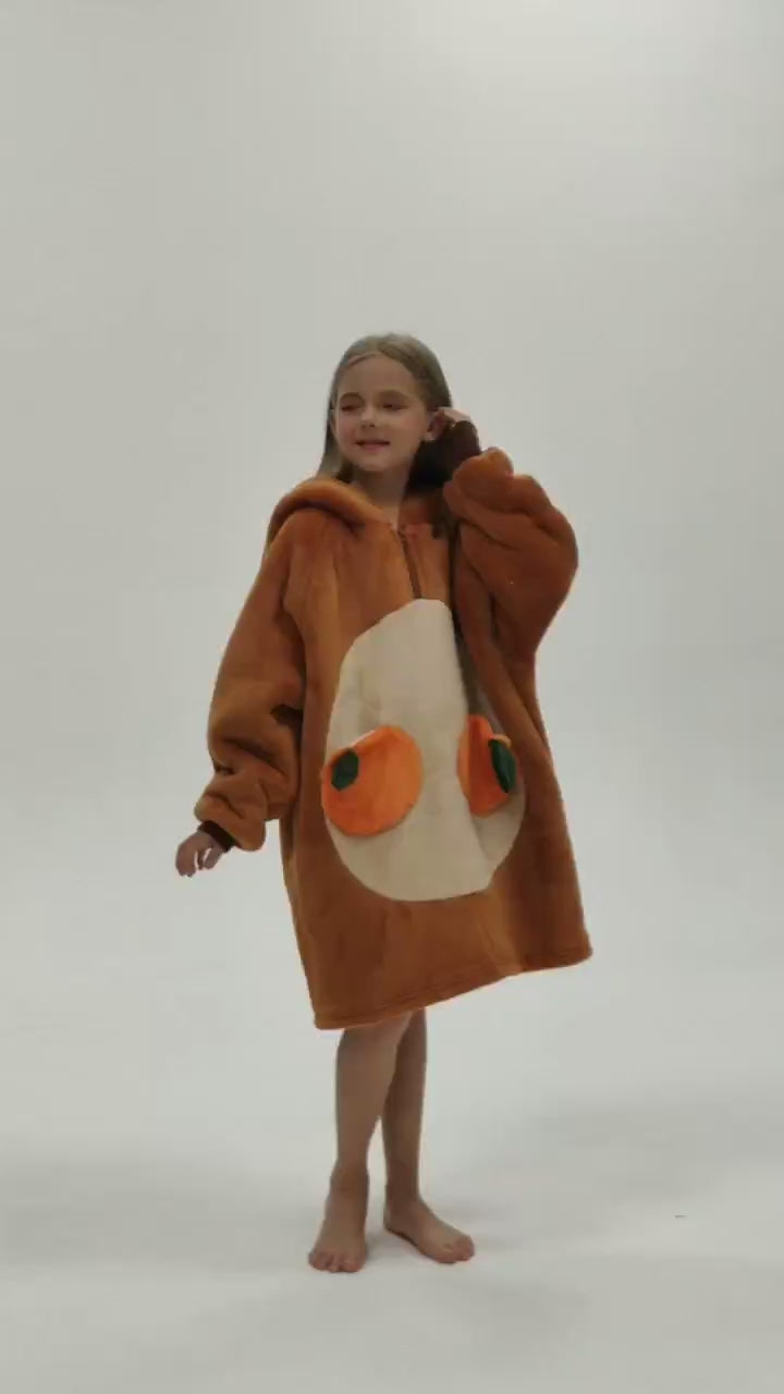 Kids OLAOLA Capybara Wearable Blanket Hoodie Oversized Animal Hooded Blanket Soft Warm Cozy Sherpa Fleece Sweatshirt