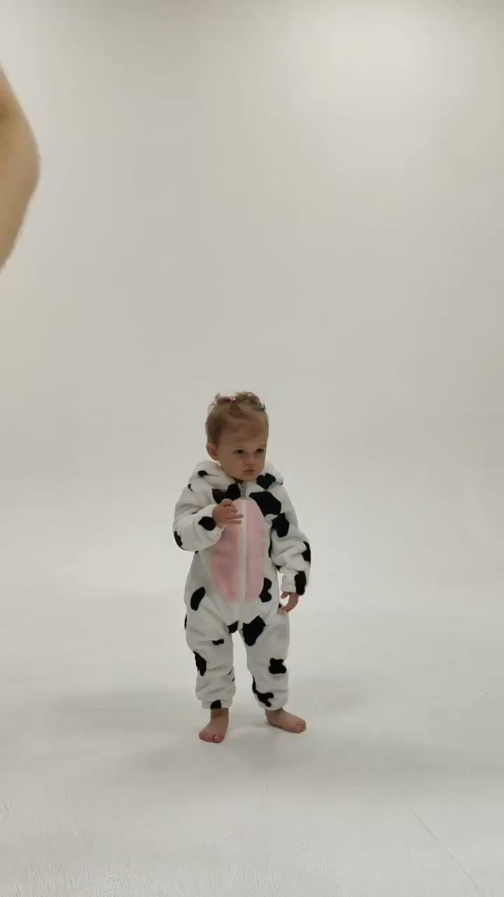 OLAOLA Baby Cow Pajamas Cattle Animal Onesie Toddler Romper Plush Dress Up Infant Outfits Sleepwear Party