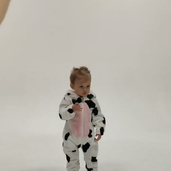 OLAOLA Baby Cow Pajamas Cattle Animal Onesie Toddler Romper Plush Dress Up Infant Outfits Sleepwear Party
