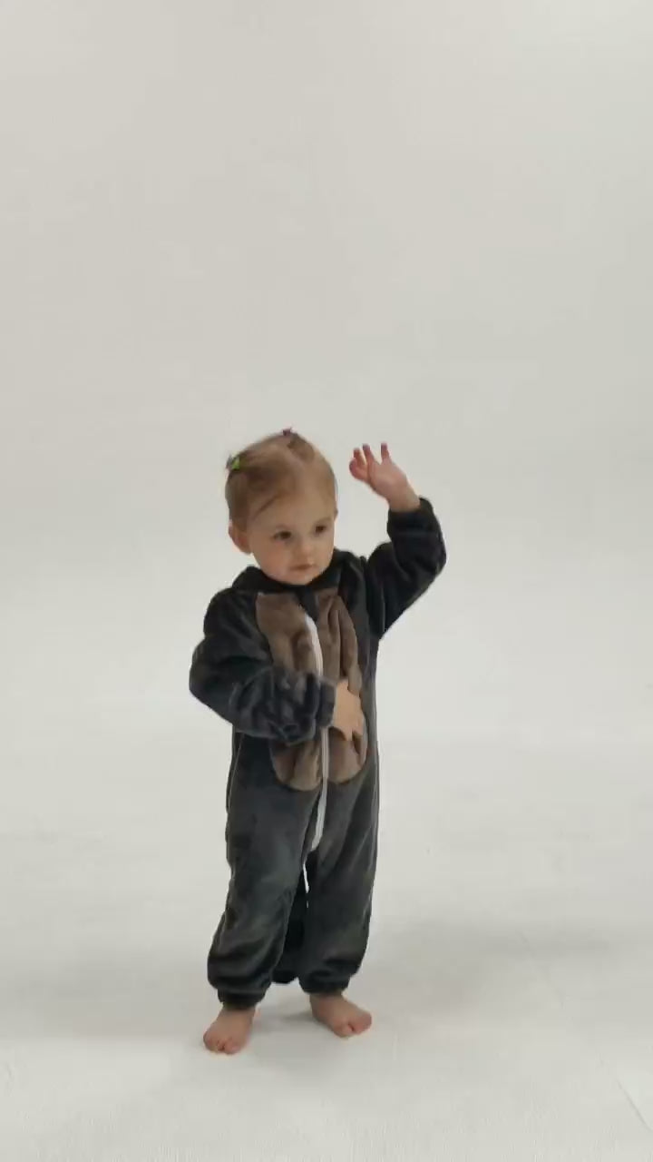 OLAOLA Baby's Raccoon Animal Onesie Plush Soft Flannel Warm Home Pajamas One-Piece Sleepwear 6