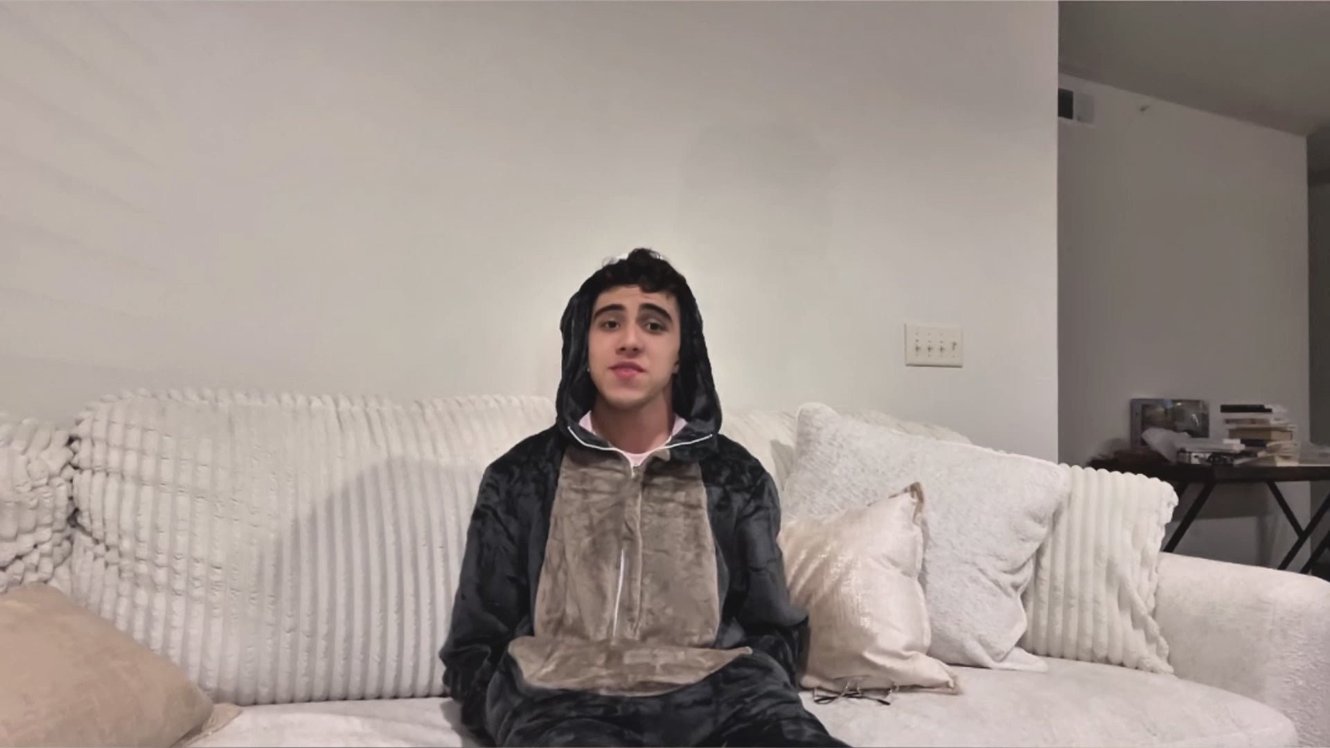 OLAOLA Unisex Adult Plush Raccoon Animals Onesie Pajamas Warm Home One-Piece Sleepwear