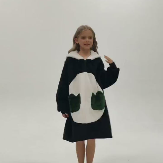 Kids OLAOLA Panda Wearable Blanket Hoodie Oversized Animal Hooded Soft Warm Cozy Sherpa Fleece Sweatshirt