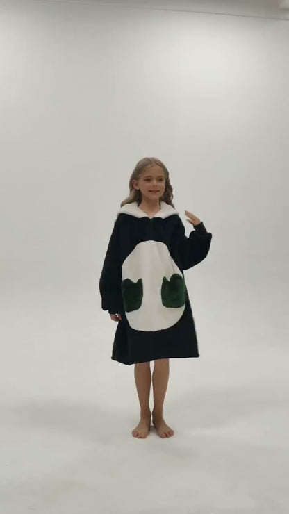 Kids OLAOLA Panda Wearable Blanket Hoodie Oversized Animal Hooded Soft Warm Cozy Sherpa Fleece Sweatshirt