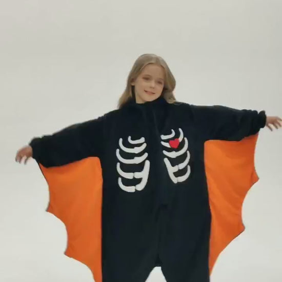 OLAOLA Kids Bat Animal Onesie Halloween Plush Soft Flannel Warm Home Pajamas One-Piece Sleepwear