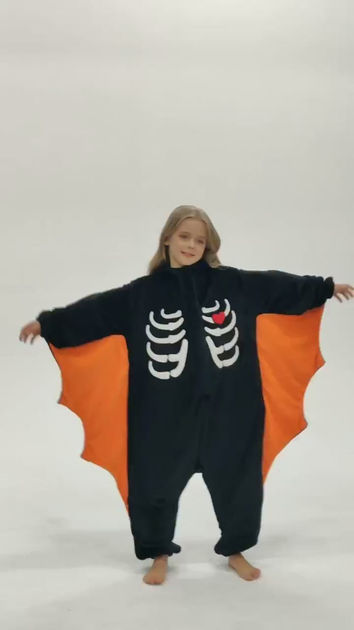 OLAOLA Kids Bat Animal Onesie Halloween Plush Soft Flannel Warm Home Pajamas One-Piece Sleepwear