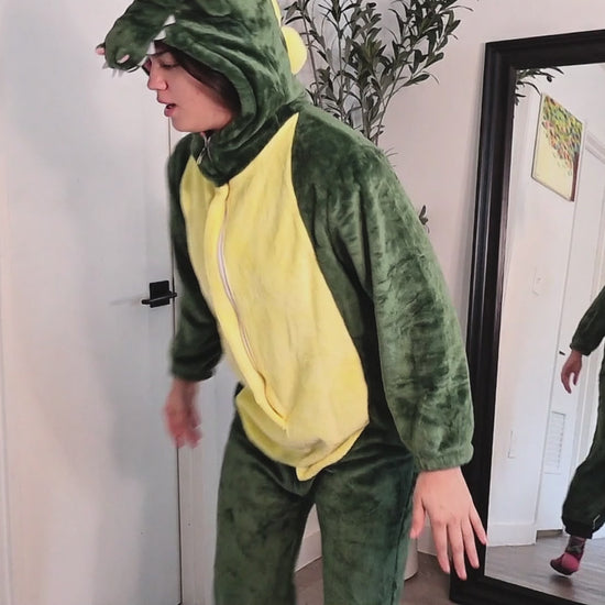OLAOLA Unisex Adult Plush Crocodile Animals Onesie Pajamas Warm Home One-Piece Sleepwear