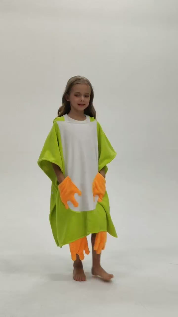 OLAOLA Kids Frog Animal Beach Bath Towels Blanket Plush Soft Coral Fleece Homewear Swim Robe